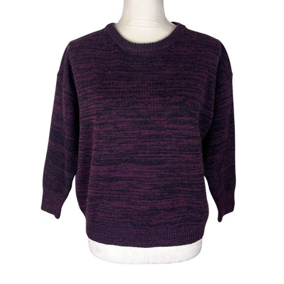 Ba&sh Brisbane 100% Wool Crew Neck Sweater Burgundy Jumper 3/4 Sleeve Size 6 - Picture 2 of 8